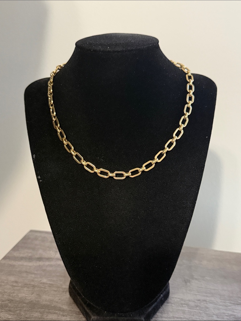 Gold plated stainless steel link chain necklace